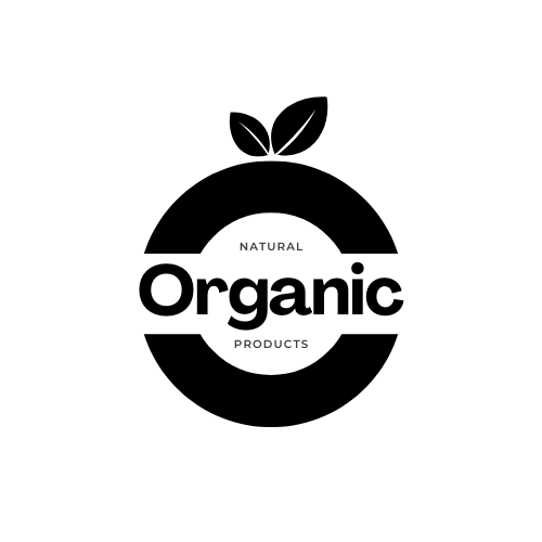 green and white circle icon organic food logo